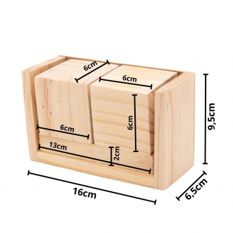 Calendário Permanente de Mesa Cubos Pinus Ecológico MDF cru