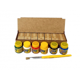 Kit de Pintura Infantil Jogo de Dominó MDF Cru