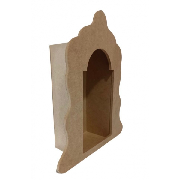 Oratório Ondulado para Santo de 20cm MDF Cru