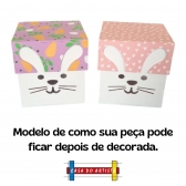 Caixa Pascoa Coelho M Ovos Bombons Chocolates MDF cru