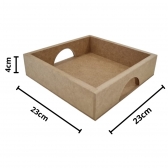 Bandeja Quadrada Decorativa 23x23cm Cozinha Café MDF cru