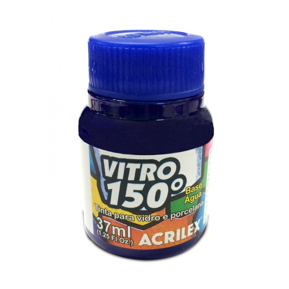 Tinta Vitro 150 - 37ml Acrilex Vidro Porcelana Cerâmica - Escolha a Cor - Azul