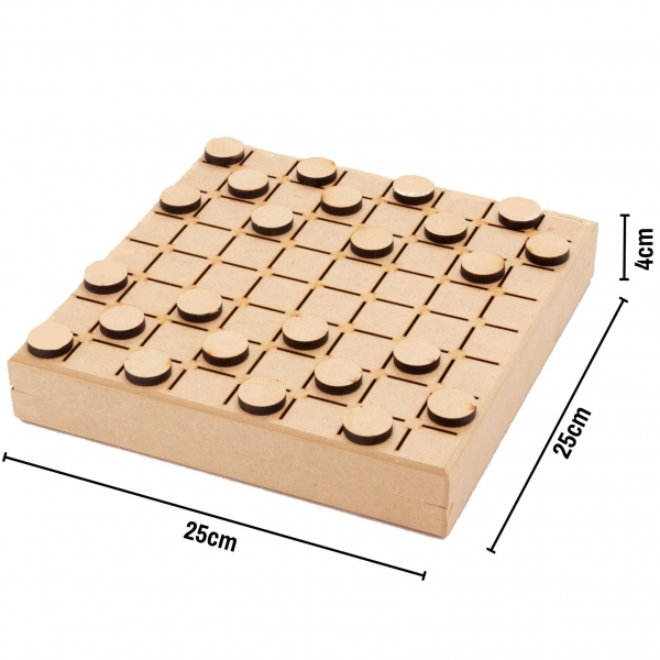 Jogo de Dama Tabuleiro Brinquedo MDF cru