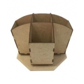 Porta Talher Giratório MDF Cru com 5 Divisões