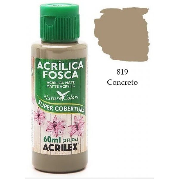 Tinta Acrílica Fosca Nature Colors 60ml Acrilex Artesanato - 819 Concreto