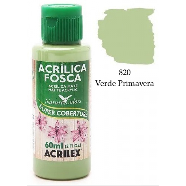 Tinta Acrílica Fosca Nature Colors 60ml Acrilex Artesanato - 820 Verde Primavera