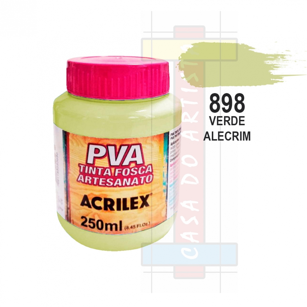 Tinta PVA Fosca Para Artesanato 250ml Acrilex - 898 Verde Alecrim
