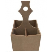 Porta Talher Quadrado com Alça Central 4 divisões MDF Cru