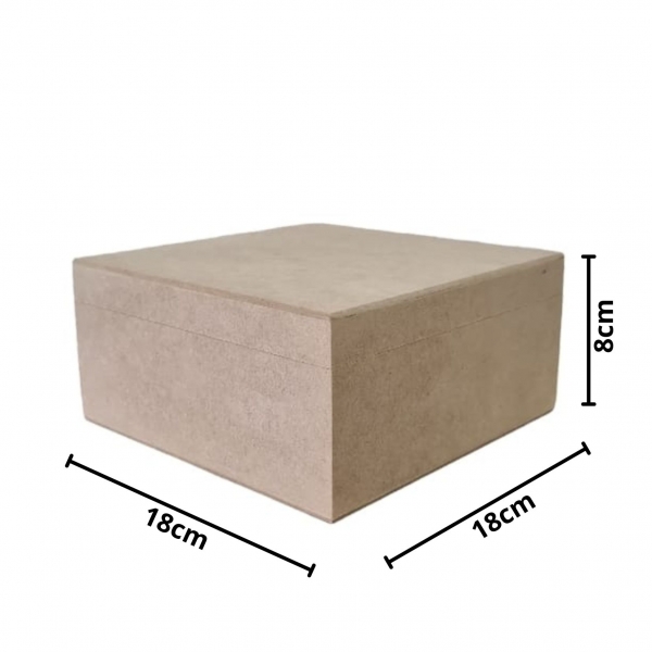 Caixa Porta Chá Quadrado c/ 4 Divisórias MDF cru