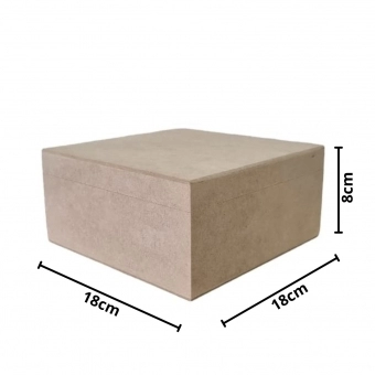 Caixa Porta Chá Quadrado c 4 Divisórias MDF cru