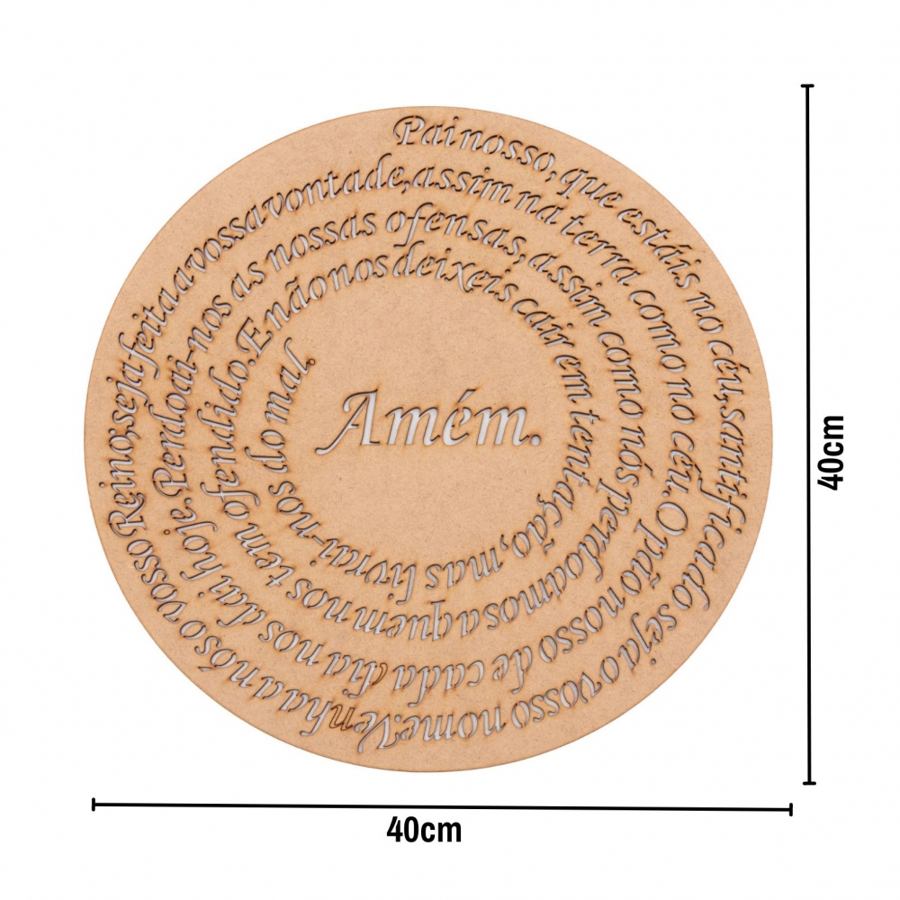 Oração do Pai Nosso Mandala Recortada a Laser 40cm MDF cru