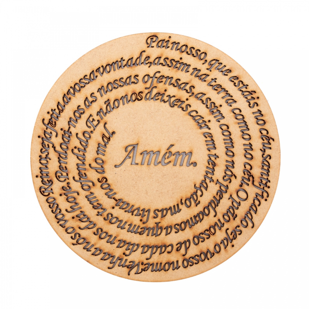 Oração do Pai Nosso Mandala Recortada a Laser 15cm MDF cru