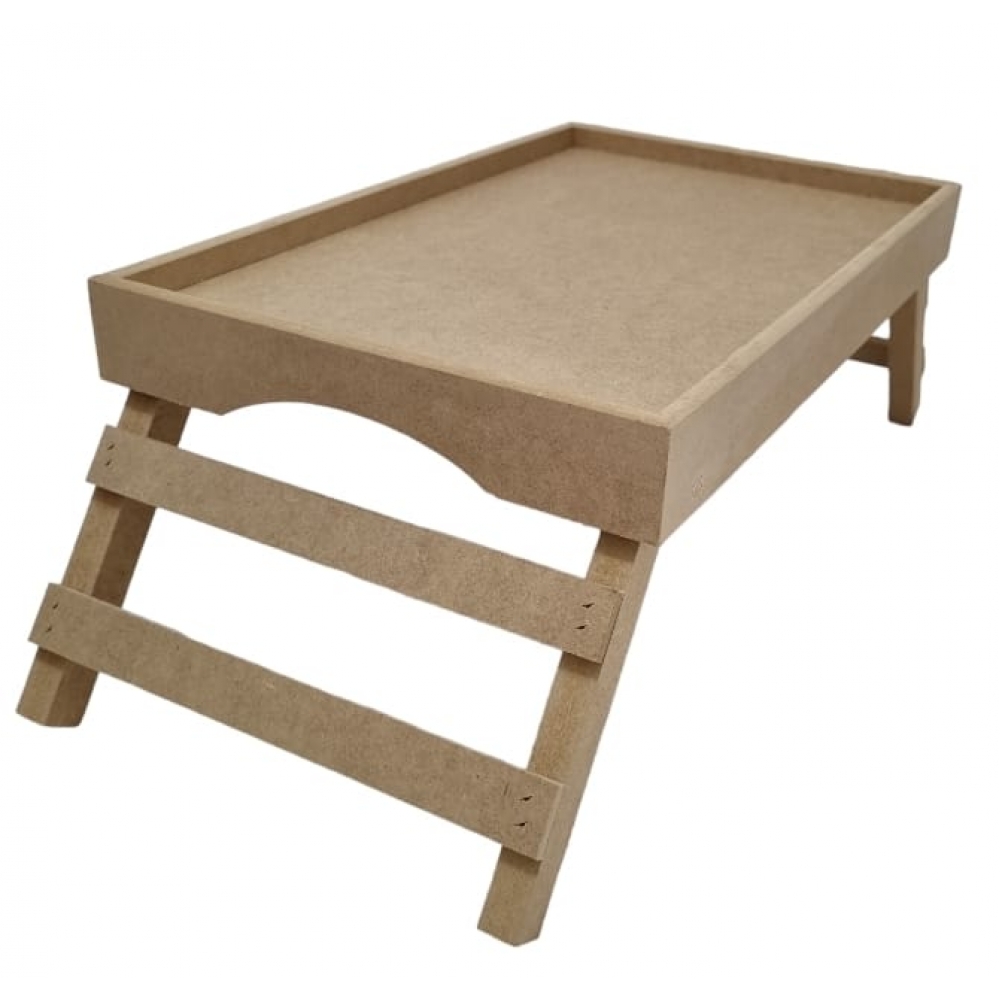 Bandeja Café da Manhã Reta 26x40 Cama Sofá Notebook MDF cru