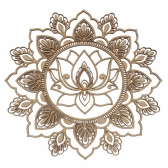 Mandala Flor de Lotus com Folha 15cm em MDF Cru