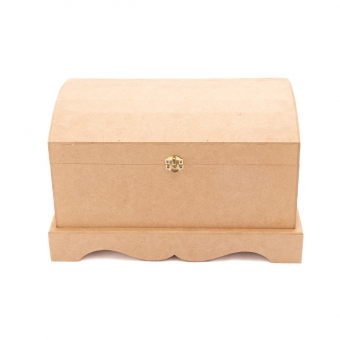 Bau de Madeira MDF com Pés M 21x30x18 Arte e Decoração MDF cru