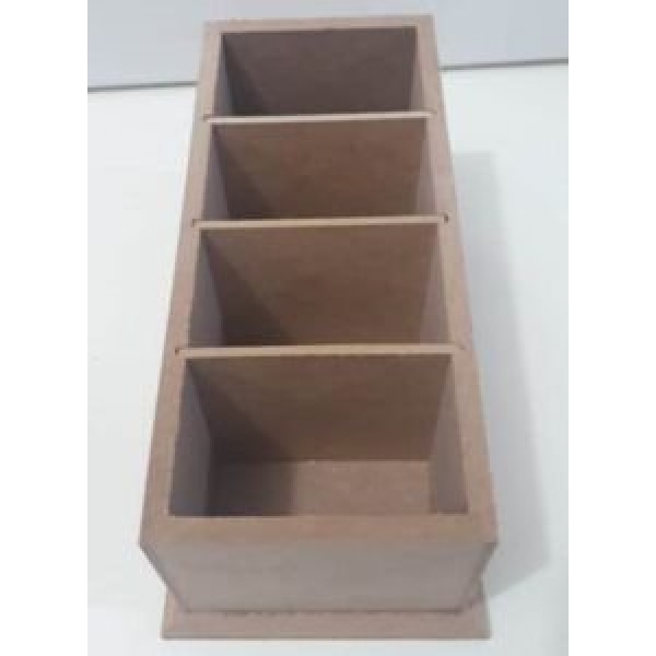 Porta Controle Remoto 4 Divisórias MDF Cru