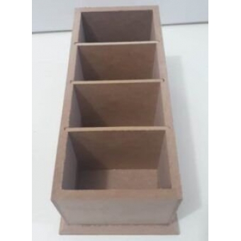 Porta Controle Remoto 4 Divisórias MDF Cru