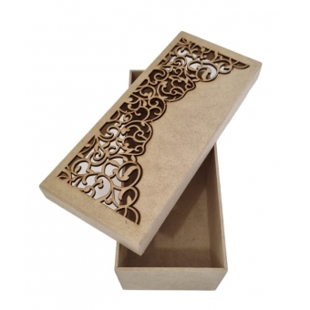 Caixa Porta Mini Vinho Unitário Tampa Arabesco P MDF cru