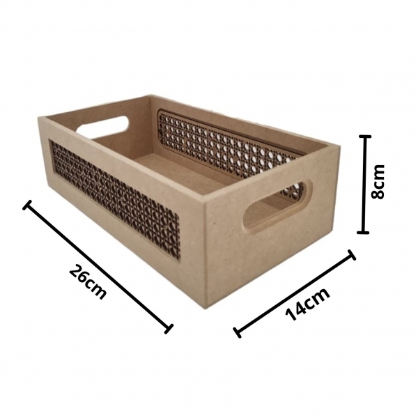 Porta Tempero Condimento Retangular Palha Indiana MDF cru