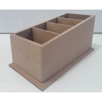 Porta Controle Remoto 4 Divisórias MDF Cru