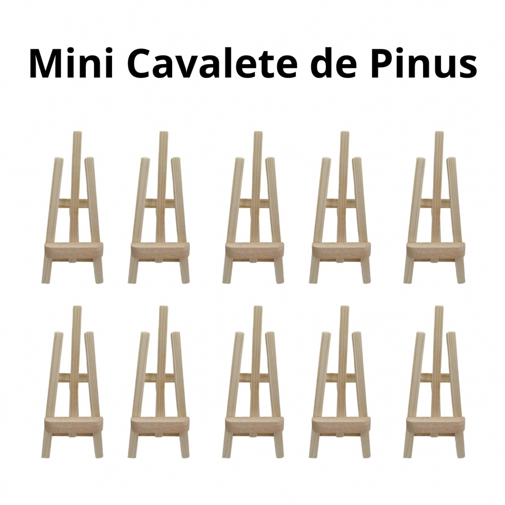 10 Mini Cavalete para Pintura em Madeira Pinus Lembrancinha