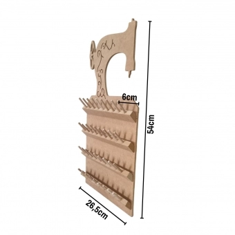 Porta Linha Carretel Máquina de Costura de Parede MDF cru