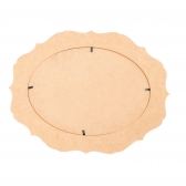 Quadro Moldura Porta Retrato Oval 8 Bicos G MDF cru