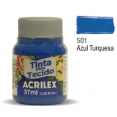 Tinta para Tecido Fosca 37ml Acrilex - 501 Azul Turquesa