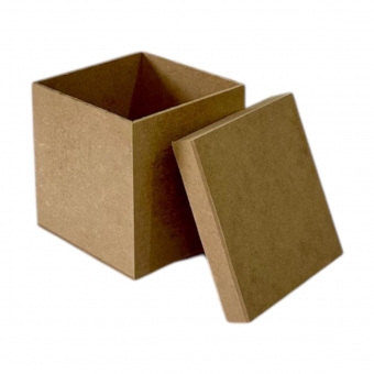 Caixa Quadrada Tampa Sapato 10x10x10 MDF Cru