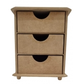 Cômoda 3 Gavetas Organizador Porta Joias Lacinhos MDF cru