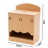 Kit Higiene Bebê Passa Fita Porta Fraldas Abajur MDF cru