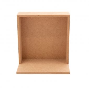 Quadro Moldura Cenário c/ Base Quadrado 16x16cm MDF cru