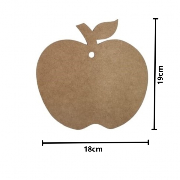Descanso de Panelas Recorte de Maçã c/ 4 suportes MDF Cru