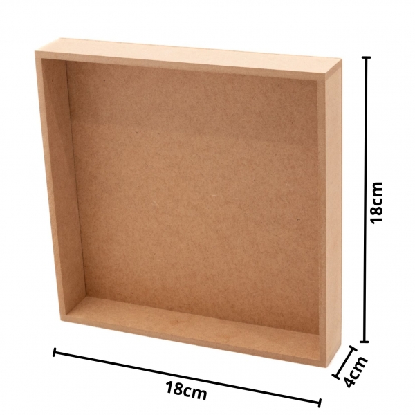 Quadro Moldura Quadrado 18x18cm Arte Decoração MDF cru