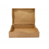 Caixa Retangular 23x16 Ondulada Tampa Dobradiça MDF Cru