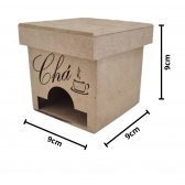 Caixa Chá Mini Abertura Frontal Tampa Solta MDF cru