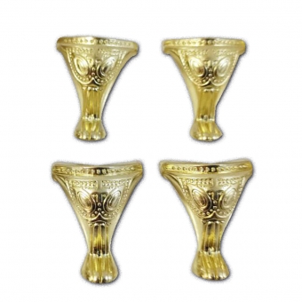 Kit 4 Pés Metal Romano Dourado para Caixa ou Bandeja