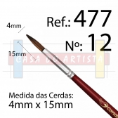 Pincel Ref. 477 Condor Redondo Pelo Natural Orelha de Boi Macio Pintura Tela - 12