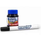 Kit 1 Caneta Marcador Vitro 150º + 1 Tinta Vitro 150º  37ml - Acrilex - Cor Preta